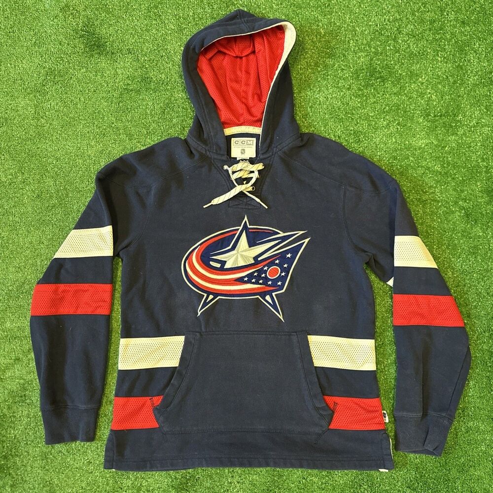CCM Columbus Blue Jackets Hoodie Sweatshirt Men’s Small Hooded Pockets